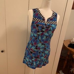 Free People Blue Palm Leaves Dress (Size 2)